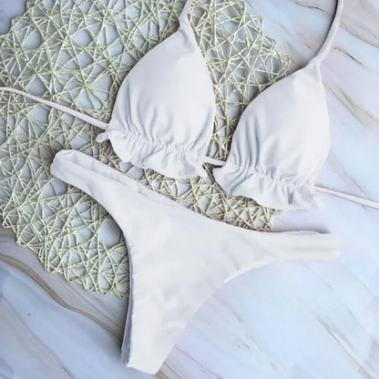 Brazilian Bikini Set - Sexy Two Piece Swimsuit With Push-Up Bandage Top