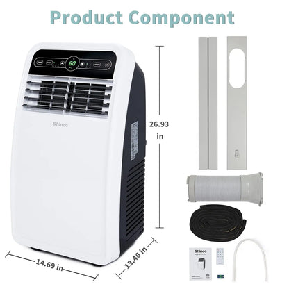 Shinco 8,000 BTU Portable Air Conditioner, AC Unit with Built-in Cool, Dehumidifier & Fan Modes for Room up to 350 sq.ft