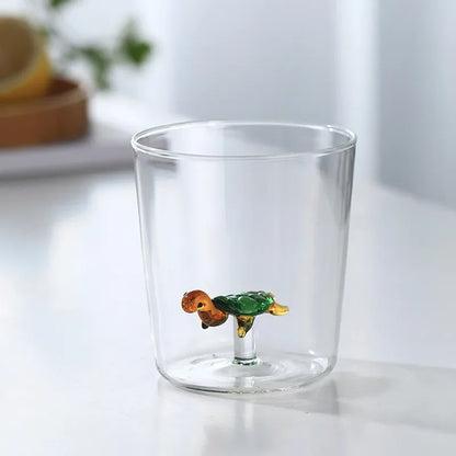 3D Animal Glass Cup - Borosilicate Transparent Drinking Glass for Coffee & Juice