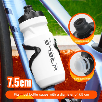 WRELS 600ML PP Bicycle Water Bottle Squeeze Out Water Leak-Proof Cycling Outdoor Sports Water Bottle Fitness Plastic Water Cup