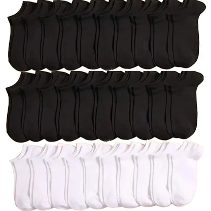 Unisex Casual Plain Color Boat Socks Thin Breathable Comfy Anti Odor Sweat-absorbing Ankle Socks For Men Women black,white,gray