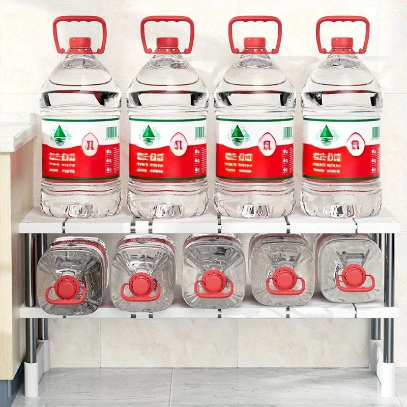 Expandable Stainless Steel Kitchen Sink Storage Rack - Multi-Layer Cabinet Organizer - ZOOMNSTORE