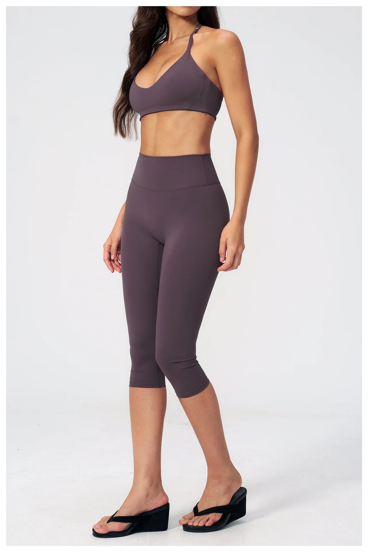 Women Tracksuit Yoga Set 2PCS Sports Set Short Sleeve Fitness Outfits Workout Clothes Running Capri Pants Gym Suit Athletic Wear