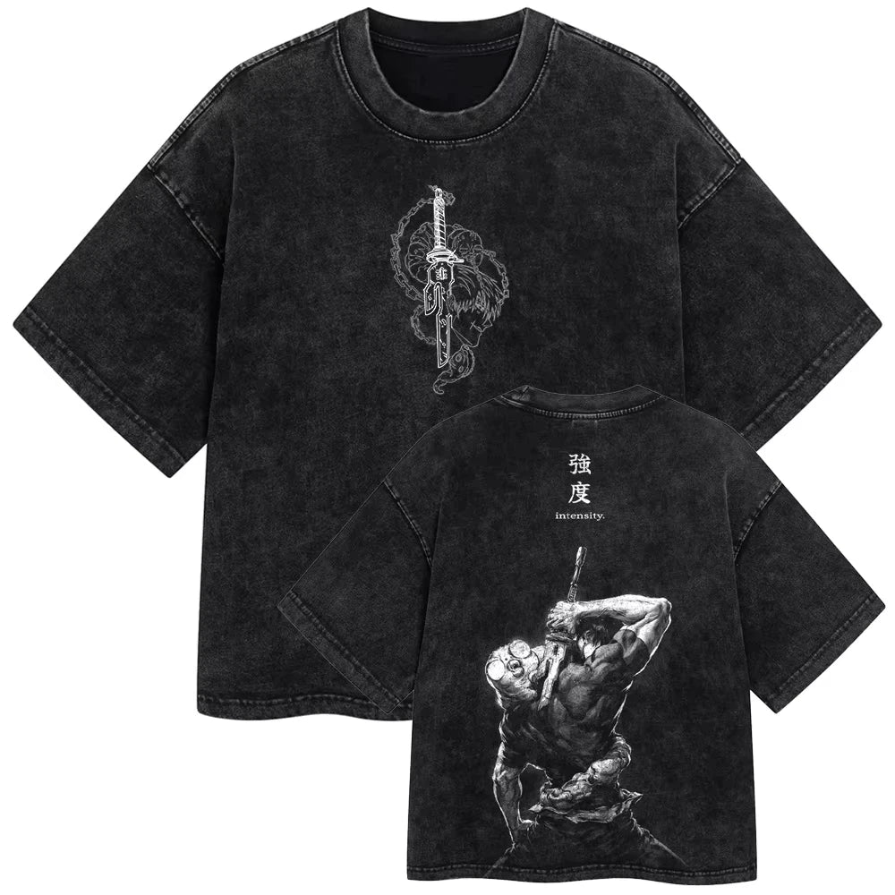 Jujutsu Kaisen T Shirt Men Women Tshirt Gojo Satoru Washed Cotton T-shirt Clothing Summer Short Sleeve Oversized Tees Streetwear