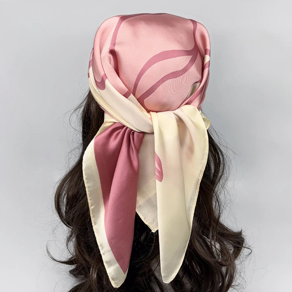 Luxury Silk Square Scarf - Womens Satin Neckerchief  Hair Wrap 2023