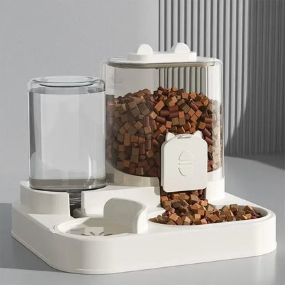 Qq-Cat Feeder And Water Dispenser Self-Feeding Kitten Food Feeder Large Capacity Cat Food Dispenser Multifunctional Pet Food