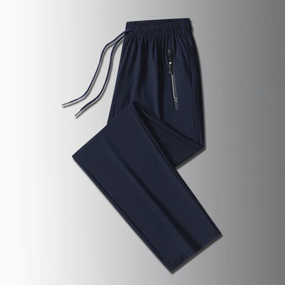 Running Pants Jogging Casual Summer Thin Elastic Sweatpants Quick Dry Ice Silk Straight Pants Sports Gym Breathable Men Trousers