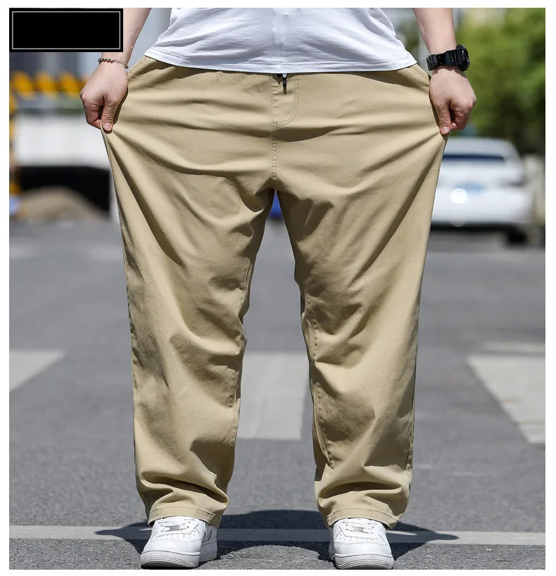 Large Size Men's Casual Pants XL-8XL Plus Size Straight Loose Fit Trousers Elastic Waist Oversized Cotton SweatPants Outdoor