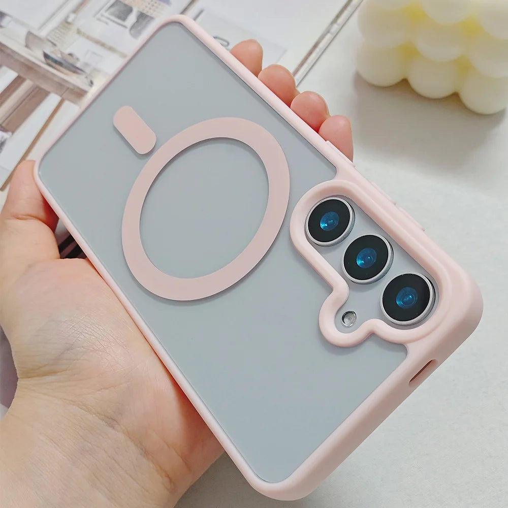 Frosted Magnetic Phone Case for Samsung Galaxy S26 Ultra S25 Edge S24 S23 FE S22 Plus for Magsafe A57 A37 A17 A07 A56 A36 Cover