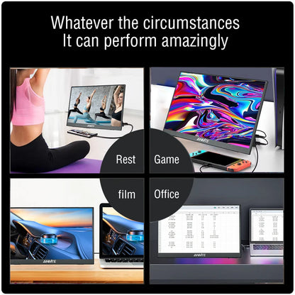 Portable Touch Monitor 16 Inch HDR Display - USB-C, HDMI, Built-In Speakers, Detachable Stand