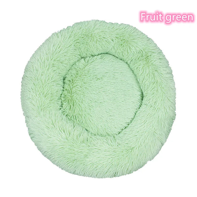 Soft Cat Bed - Plush Donut Pet Nest With Washable Corduroy Cover & Anti Slip Mat