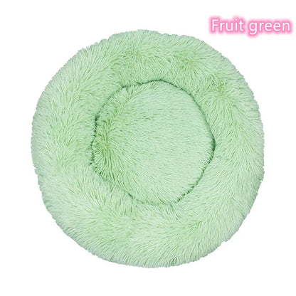 Soft Cat Bed - Plush Donut Pet Nest With Washable Corduroy Cover & Anti Slip Mat