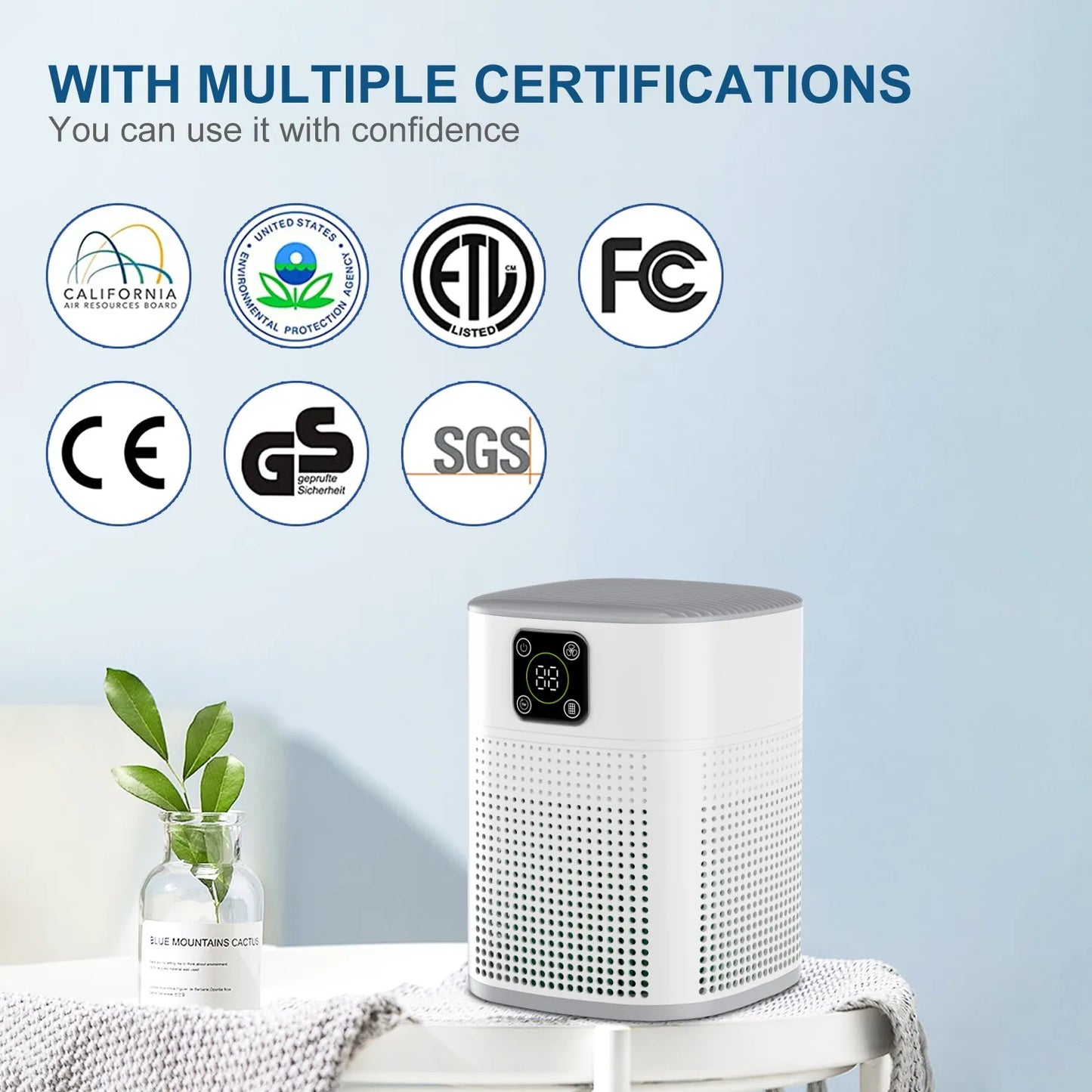 OUNEDA HY1800 Pro Air Purifier - H13 HEPA  Carbon Filters Smart Control Efficient Air Cleaner - ZOOMNSTORE