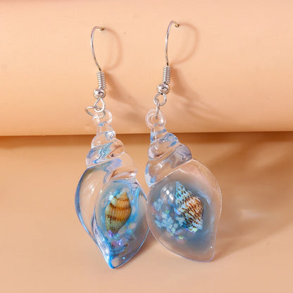 Aihua Colorful Resin Summer Beach Shell Conch Earrings for Women Girls Vacation Earrings Brincos Sweet Jewelry Gifts