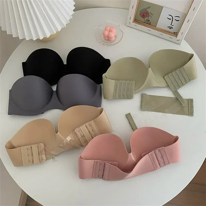 Women Sexy Strapless Bra Push Up Padded Bras Female Underwear Seamless Invisible Bralette Without Straps Ladies Lingerie Bras