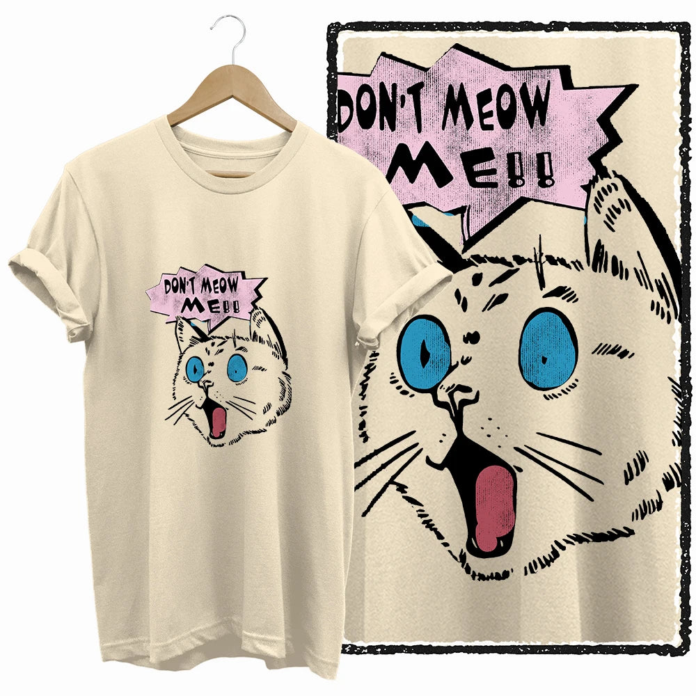 COOLMIND BEIGE cat print exclusive graphic 100% cotton women T shirt big size loose cotton cat lover women tshirt LOVELY cat tee