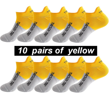 10 Pairs/Lot High Quality Men's Ankle Socks Athletic Fitness Running Socks Breathable Spring Summer Mesh Casual Short Sock Gifts