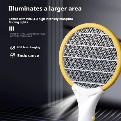 USB Car Mini Electric Mosquito Swatter Summer Mosquito Insect Racket Killer Rechargeable Handheld Bug Zapper for Bedroom
