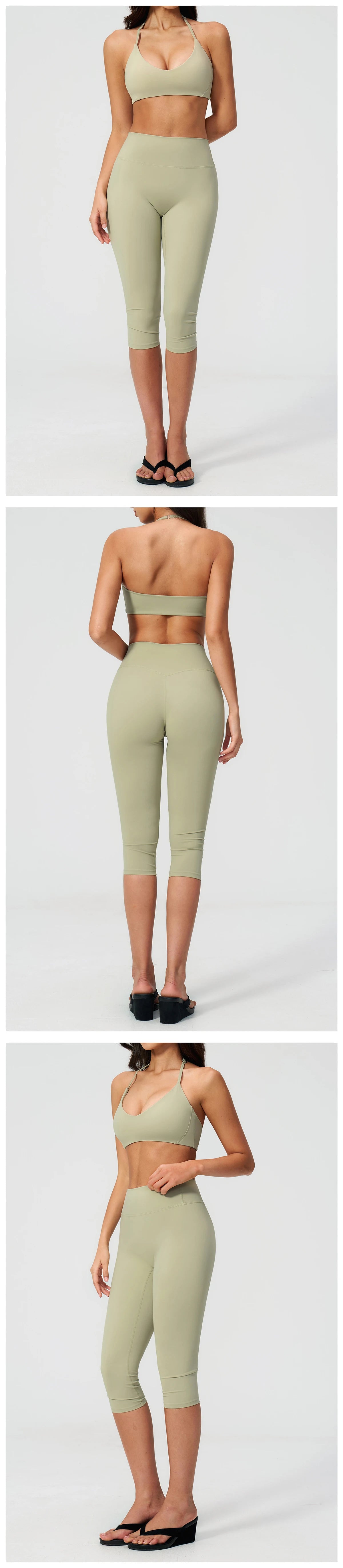 Women's Fitness Set Gym Tracksuit Breathable Sports Bra Flared Trousers Suit Workout Clothing Sportswear Female Athletic Wear