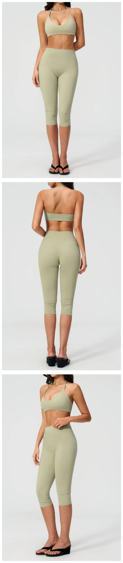 Women's Fitness Set Gym Tracksuit Breathable Sports Bra Flared Trousers Suit Workout Clothing Sportswear Female Athletic Wear
