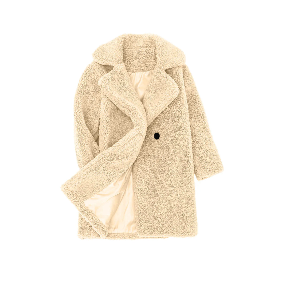 Lamb Fleece Girls Jacket Autumn Winter New Girls Long Style Solid Color Thick Warm Lapel Windbreaker For 2-6Y Girls Overcoat