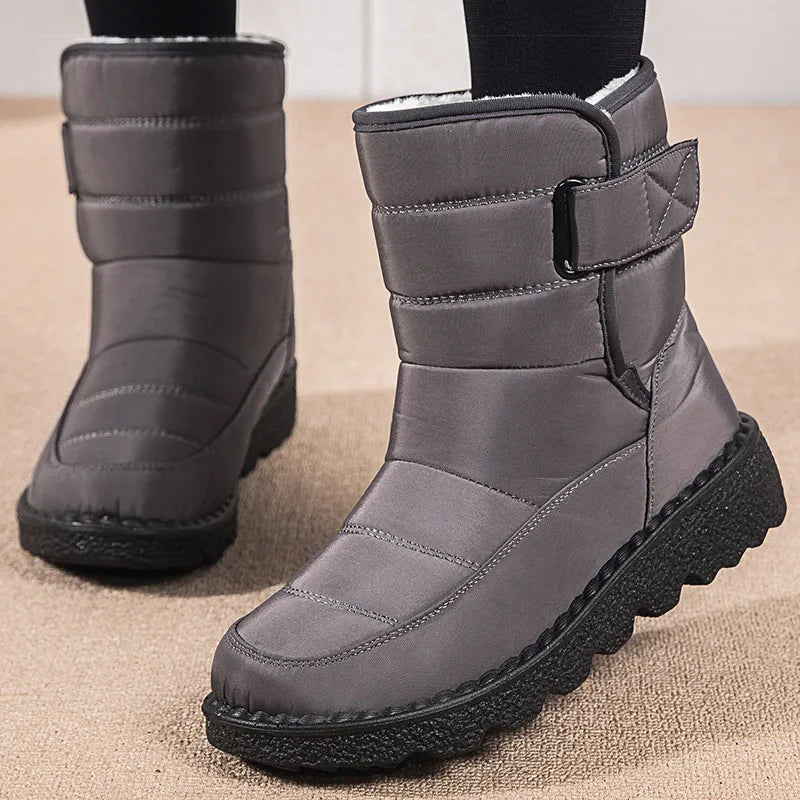 Waterproof Winter Boots - Women Snow Boots With Warm Fur, Black Ankle Style