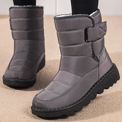 Waterproof Winter Boots - Women Snow Boots With Warm Fur, Black Ankle Style