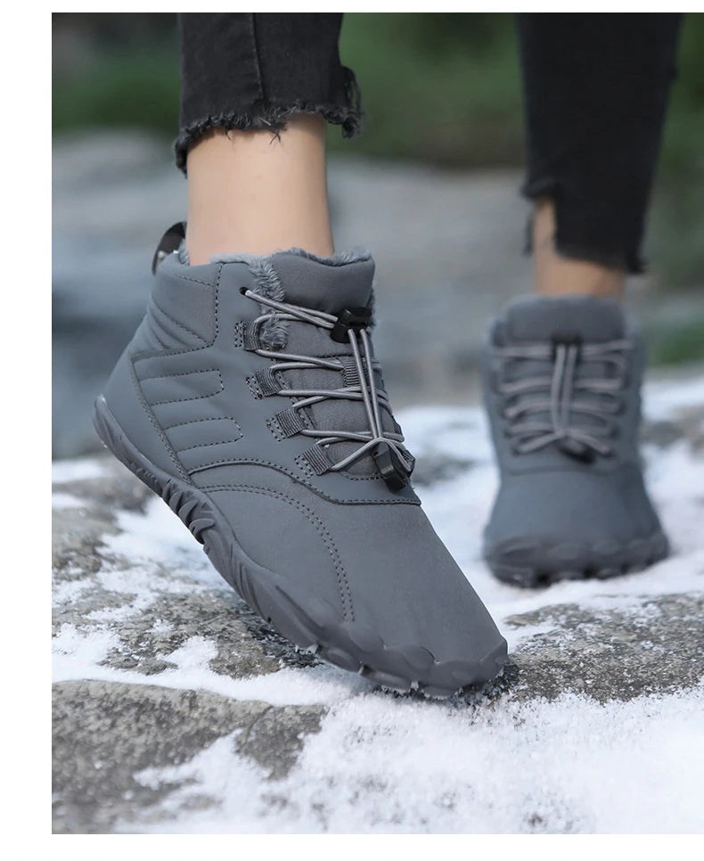 Men Snow Boots - Winter Hiking Shoes With Warm Plush Fur | Outdoor Ankle Boots