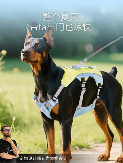 Summer Cooling Vest Style Dog Harness Breathable Leash for Small Medium Large Dogs Golden Retriever