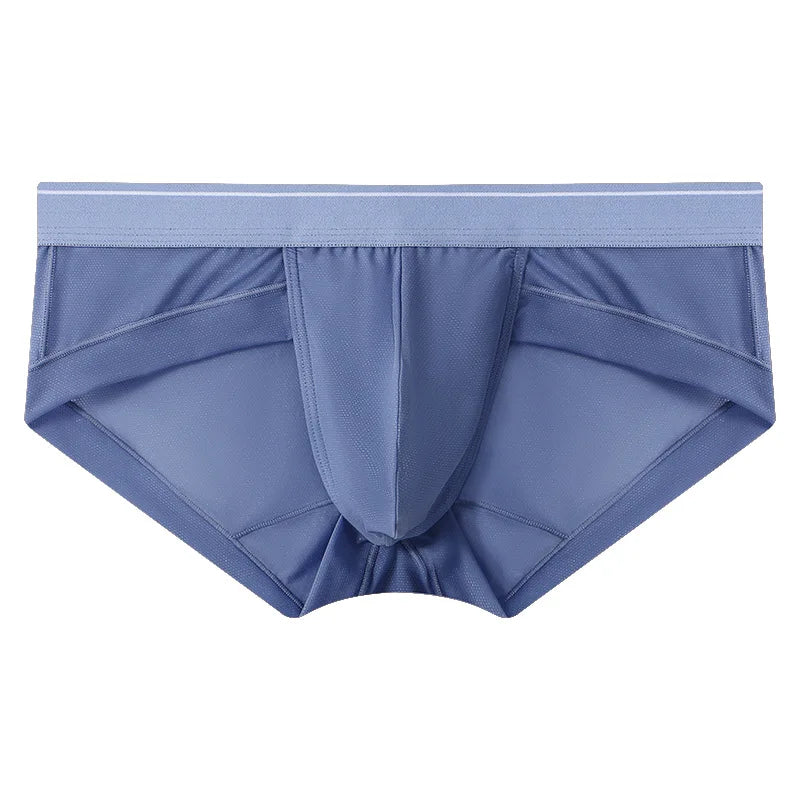 Sexy Men's boxer Ice screen hole cueca large convex  breathable quick dry men's boxers solid color underpants men underwear new