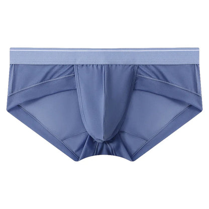 Sexy Men's boxer Ice screen hole cueca large convex  breathable quick dry men's boxers solid color underpants men underwear new