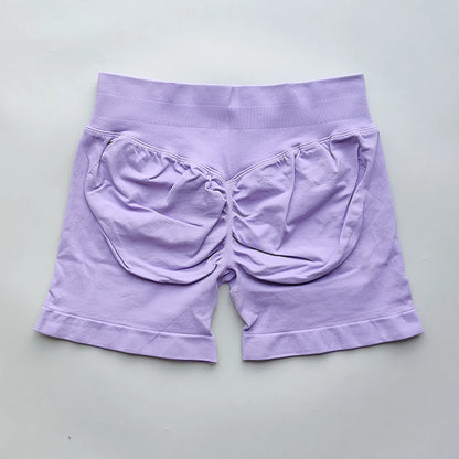 Women Gym Shorts - High Waisted Seamless Workout Shorts With Scrunch Butt Design