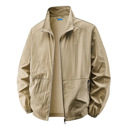 Men's Sun Protection Jacket Windbreaker Spring Summer Outdoor UV Jacket Loose Stand Collar Oversized Sunscreen Coat Fishing