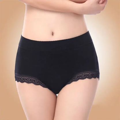 Ruffles Lace Underwear Woman High Waist Middle Aged Mother Spring Summer Modal Briefs Comfortable Panties Нижнее Бельё Женское