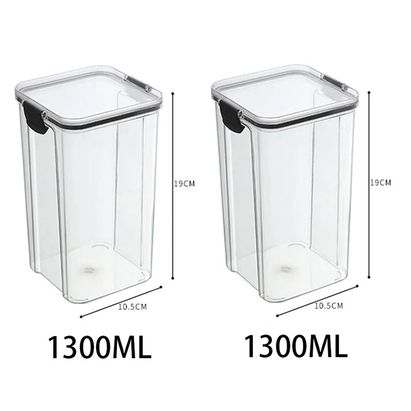Sealed Food Storage Jars - Stackable Plastic Kitchen Containers, Airtight & Moisture Proof - ZOOMNSTORE