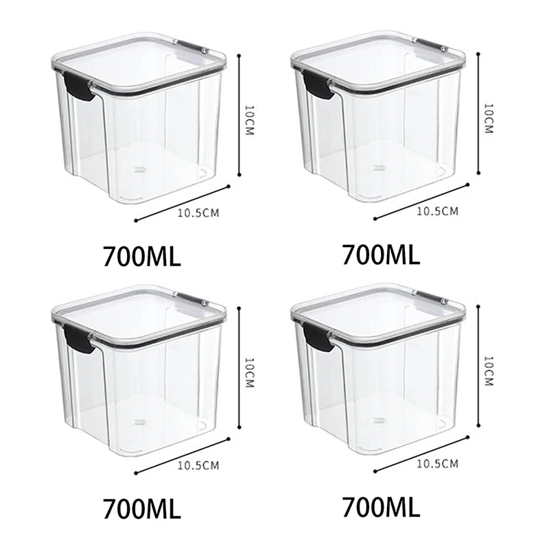 Sealed Food Storage Jars - Stackable Plastic Kitchen Containers, Airtight & Moisture Proof - ZOOMNSTORE