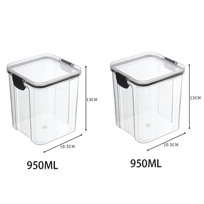 Sealed Food Storage Jars - Stackable Plastic Kitchen Containers, Airtight & Moisture Proof - ZOOMNSTORE