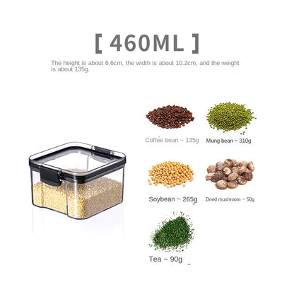 Sealed Food Storage Jars - Stackable Plastic Kitchen Containers, Airtight & Moisture Proof - ZOOMNSTORE