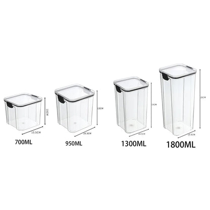 Sealed Food Storage Jars - Stackable Plastic Kitchen Containers, Airtight & Moisture Proof - ZOOMNSTORE