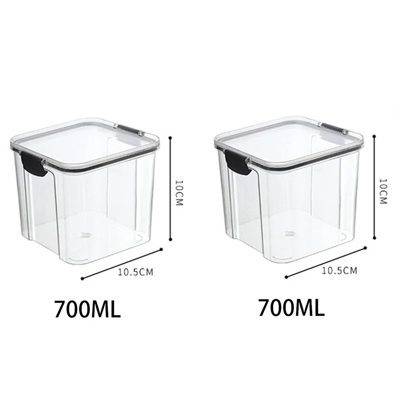 Sealed Food Storage Jars - Stackable Plastic Kitchen Containers, Airtight & Moisture Proof - ZOOMNSTORE