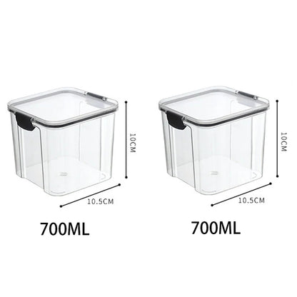 Sealed Food Storage Jars - Stackable Plastic Kitchen Containers, Airtight & Moisture Proof - ZOOMNSTORE