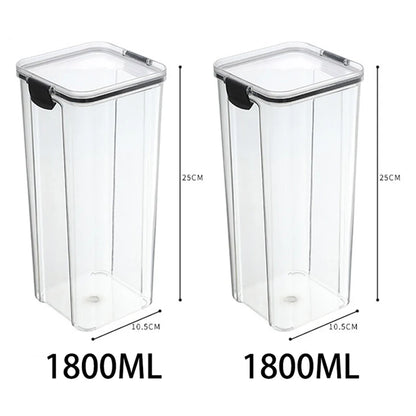 Sealed Food Storage Jars - Stackable Plastic Kitchen Containers, Airtight & Moisture Proof - ZOOMNSTORE