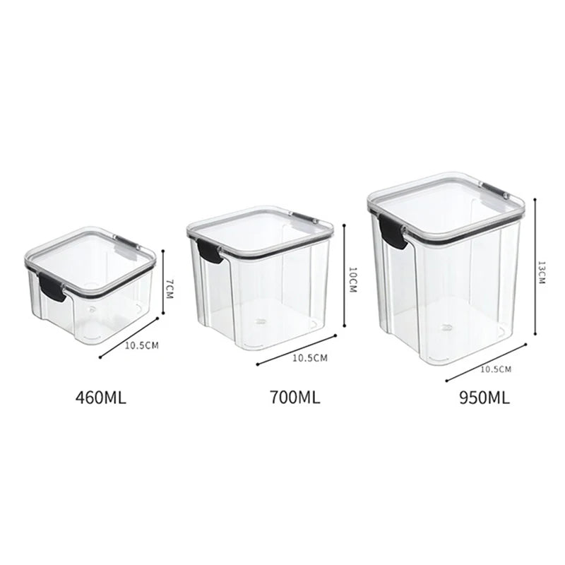 Sealed Food Storage Jars - Stackable Plastic Kitchen Containers, Airtight & Moisture Proof - ZOOMNSTORE