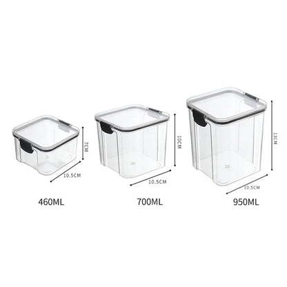 Sealed Food Storage Jars - Stackable Plastic Kitchen Containers, Airtight & Moisture Proof - ZOOMNSTORE