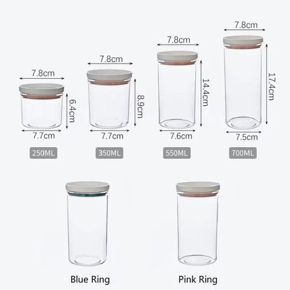 Sealed Jar Kitchen Storage Sealed Ring Bottle Food Grade Transparent Container Miscellaneous Grain Snack Storage Jar - ZOOMNSTORE