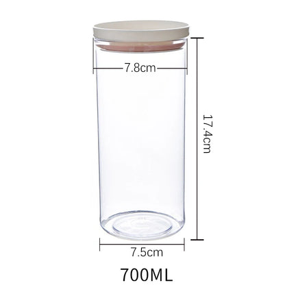 Sealed Jar Kitchen Storage Sealed Ring Bottle Food Grade Transparent Container Miscellaneous Grain Snack Storage Jar - ZOOMNSTORE
