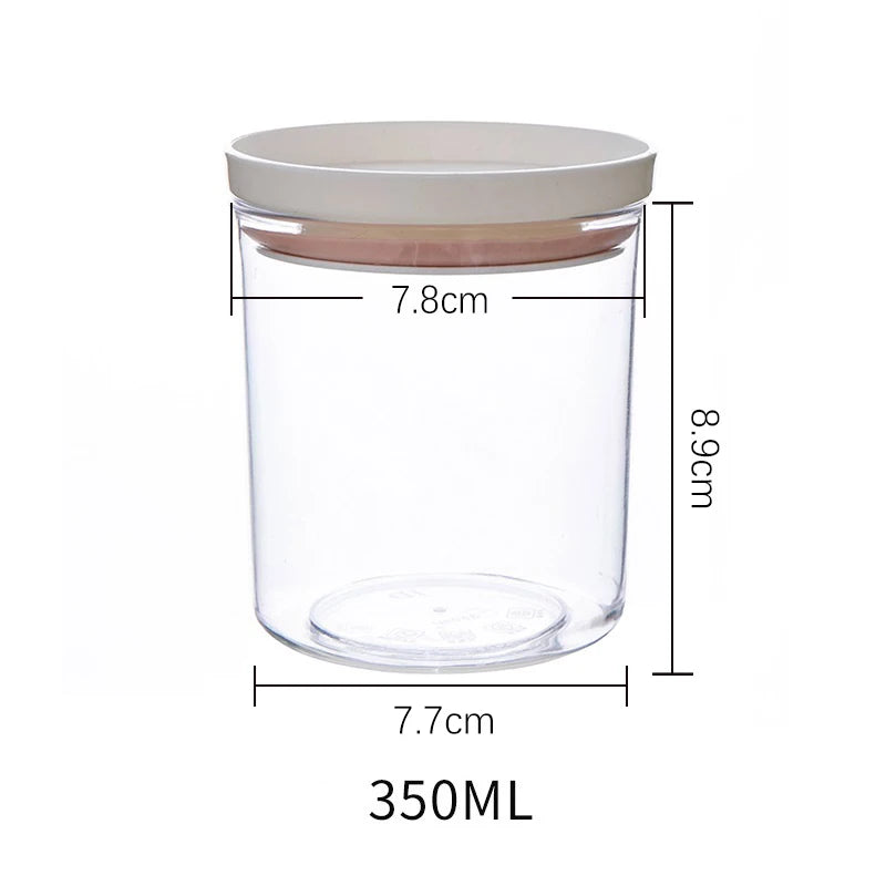 Sealed Jar Kitchen Storage Sealed Ring Bottle Food Grade Transparent Container Miscellaneous Grain Snack Storage Jar - ZOOMNSTORE
