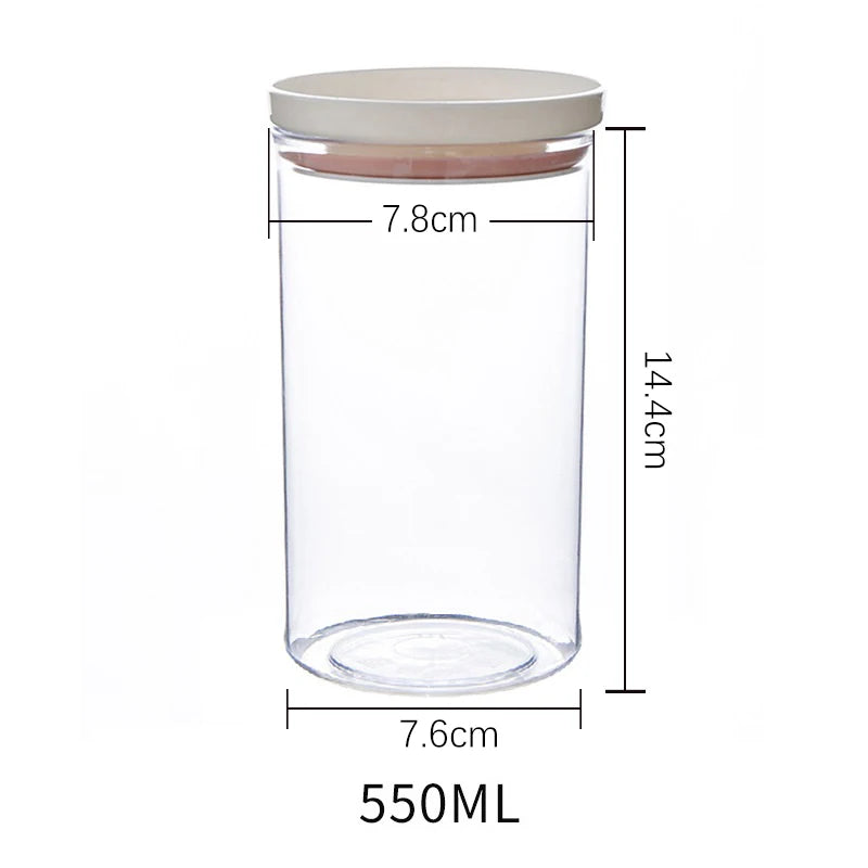 Sealed Jar Kitchen Storage Sealed Ring Bottle Food Grade Transparent Container Miscellaneous Grain Snack Storage Jar - ZOOMNSTORE