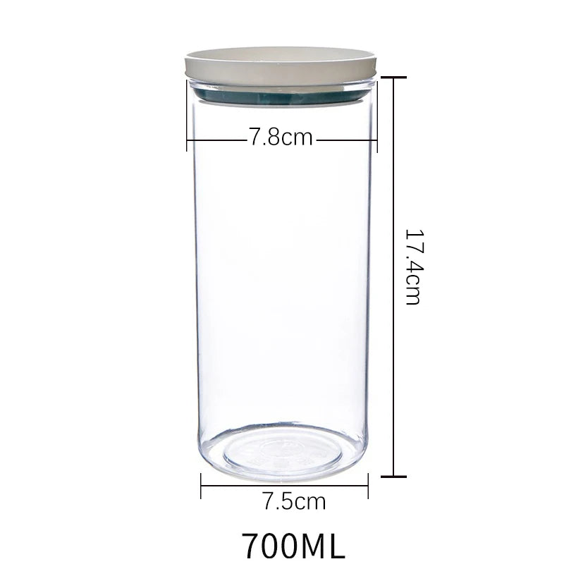 Sealed Jar Kitchen Storage Sealed Ring Bottle Food Grade Transparent Container Miscellaneous Grain Snack Storage Jar - ZOOMNSTORE