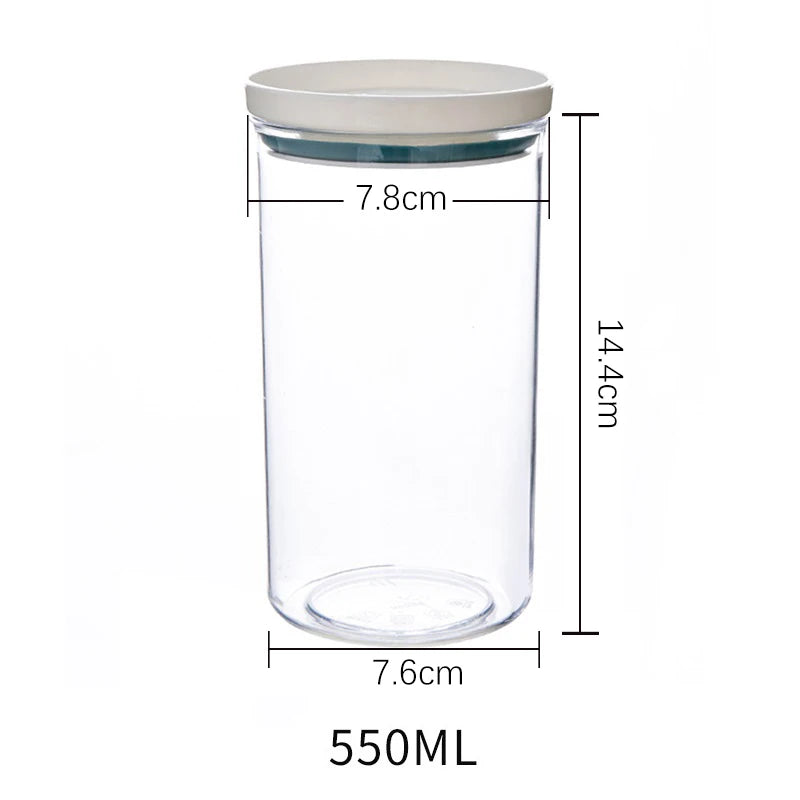 Sealed Jar Kitchen Storage Sealed Ring Bottle Food Grade Transparent Container Miscellaneous Grain Snack Storage Jar - ZOOMNSTORE